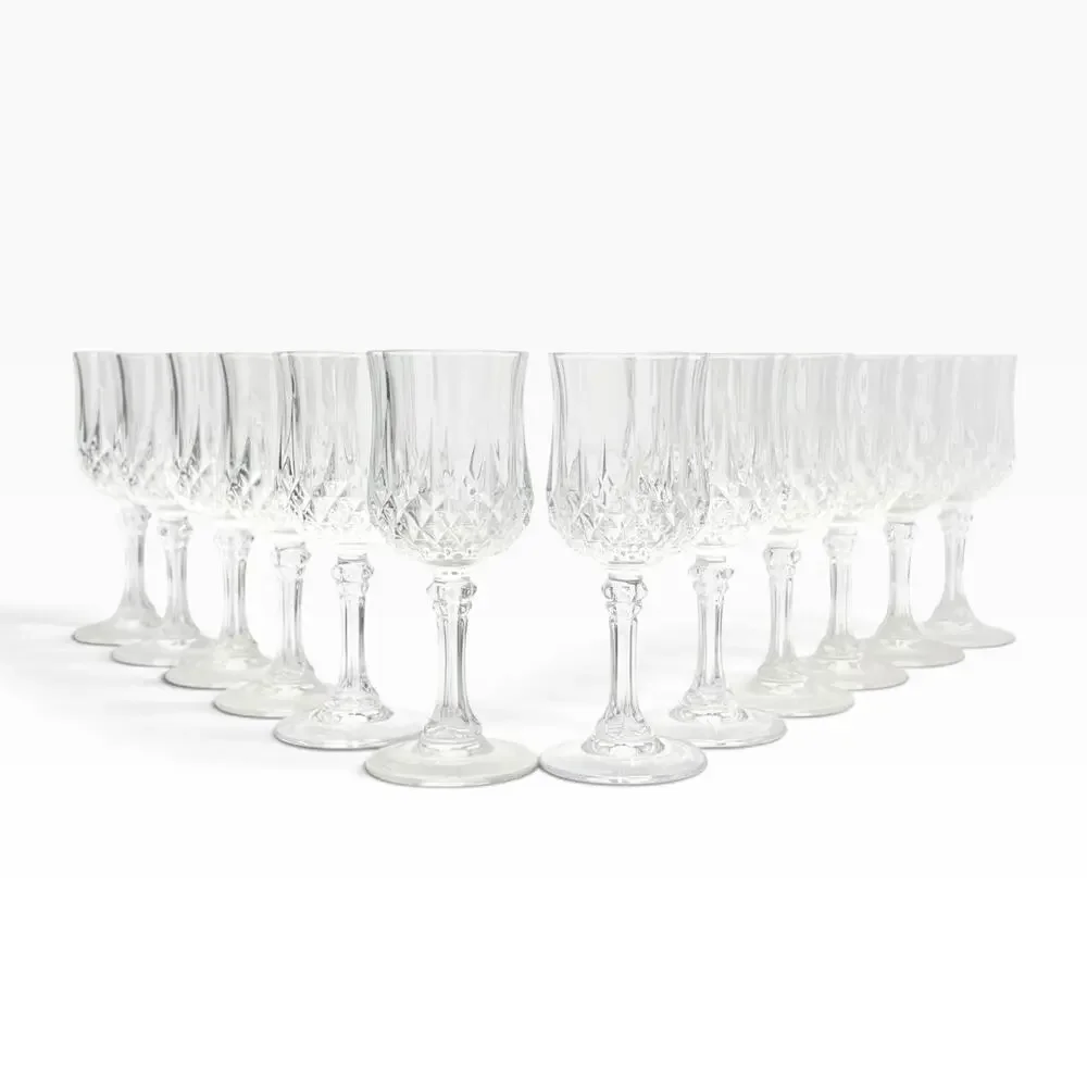 Cristal d’Arques “Longchamp” 12 Crystal Cordial Liqueur Wine Glasses 4 5/8” 2oz
